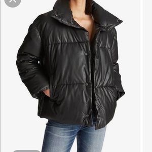 Vigoss Womens Faux Leather Winter Puffer Coat NWT